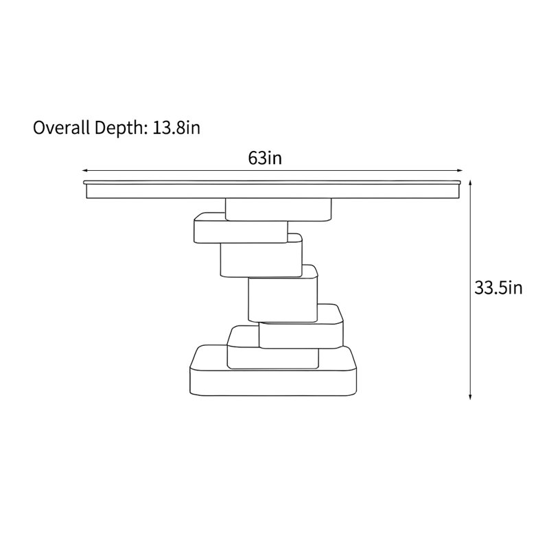 Modern light luxury console table., 35.5" H x 63" W x 13.8" D, Black