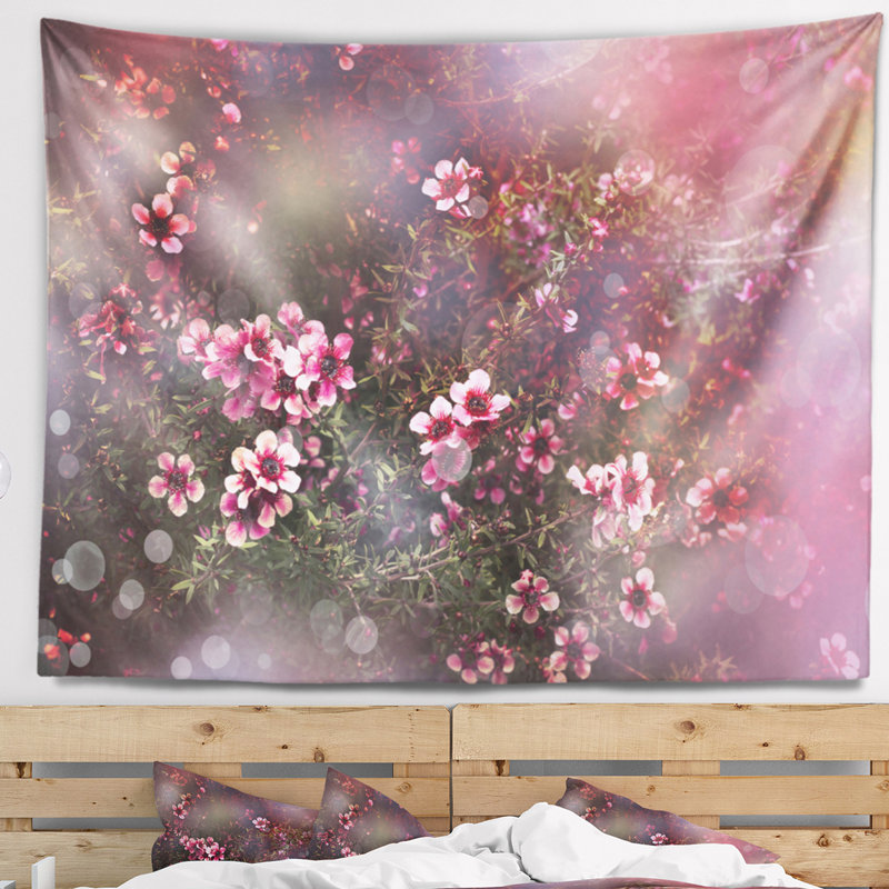 Photographie florale sakura tapisserie japonaise cerise, H 50 po x l 60 po