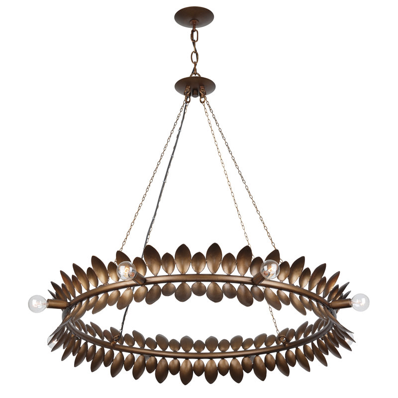 Lustre en roue de chariot à 8 lumières à intensité variable Heiress