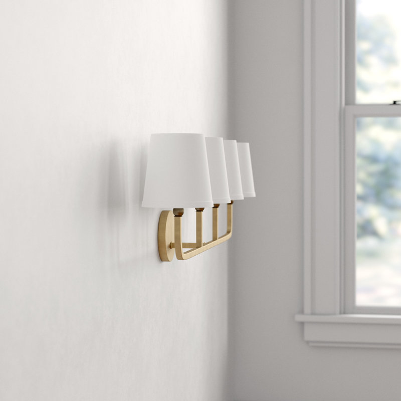 Éclairage pour meuble-lavabo à intensité variable Climsland, 4, Laiton vieilli