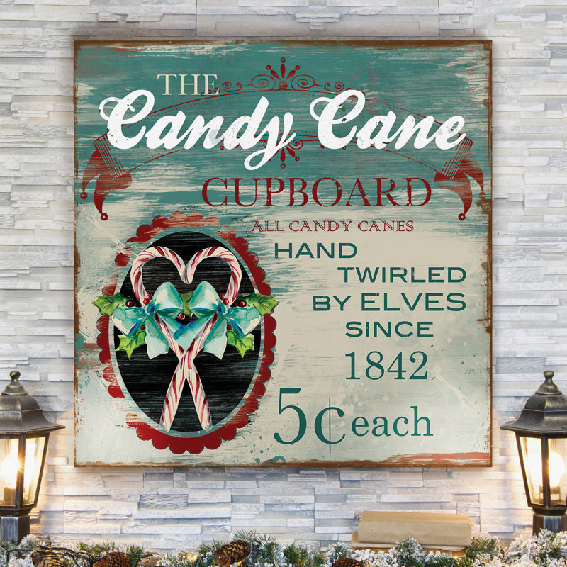 «Vintage Ad: Candy Canes», impression, Toile tendue, H 24 po x l 24 po x P 1 po