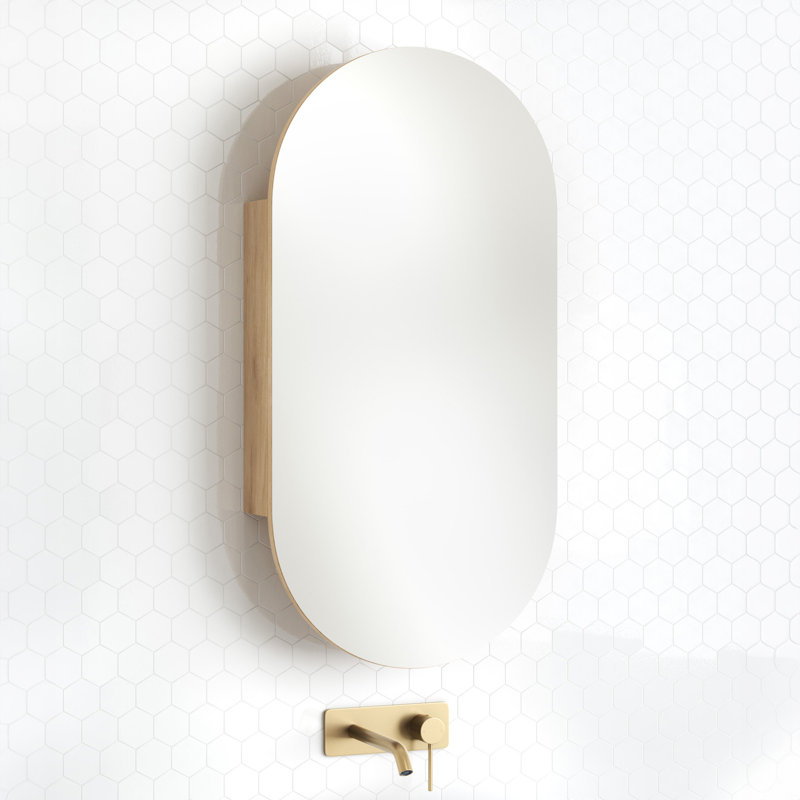 Mecca 45 mm W 90 mm H Mirrored Bathroom Cabinets with Mirror and 1