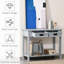 Console Hermine avec 2 tiroirs de rangement et tablette ouverte, canapé moderne pour couloir, salon, chambre à coucher, gris-1958539414