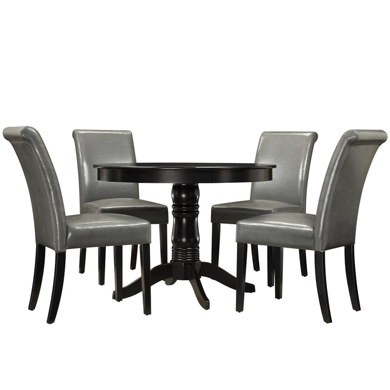 Alexa-Mae 4 - Person Pedestal Dining Set, Gray