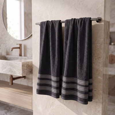 100% Zero Twist Cotton Ribbed Plush Soft Bath Towels