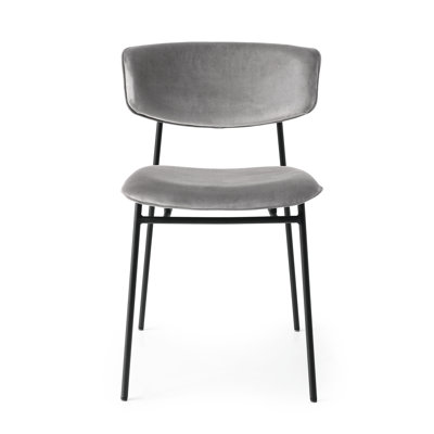 Fifties Metal Chair with Upholstered Seat and Back