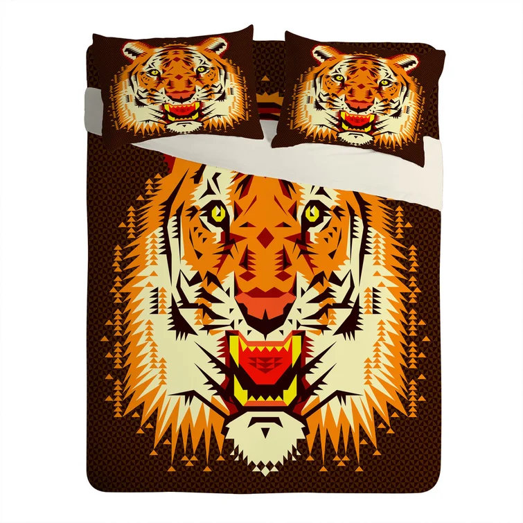 Chobopop Geometric Tiger Pillowcase, King