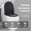 Grey Plastic Standard Adjustable Armrests Toilet Seat Oval-369684996