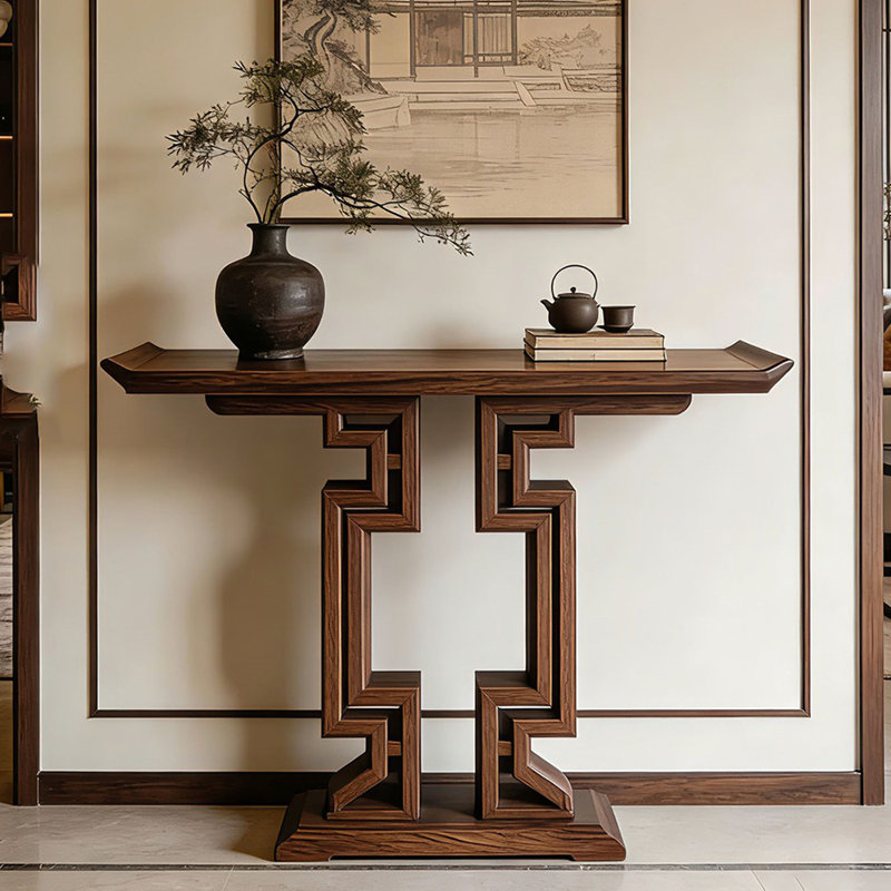 Console en bois de style américain, H 35,4 po x l 47,2 po x P 15,7 po