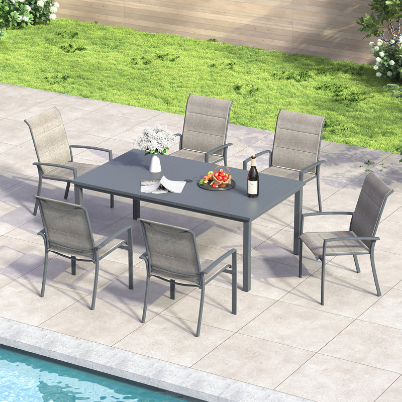 Table de salle à manger de patio, Gris