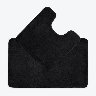 Allviya 2 Piece Bath Mat and Pedestal Mat Non Slip