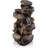 Tier Rock Floor Fountain With Cascading Water & LED Lights Tranquil Outdoor Water Feature For Garden Yard & Deck Light