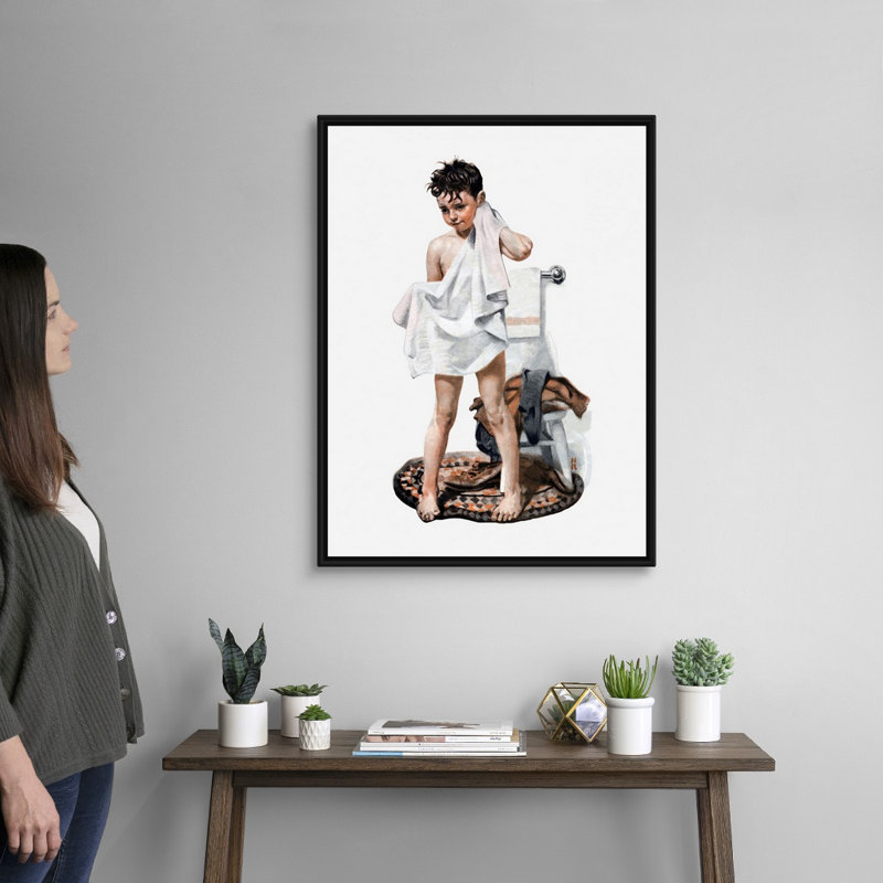 C-L-E-A-N, art mural sur toile, Cadre flottant noir, H 34 po x l 26 po x P 1,75 po