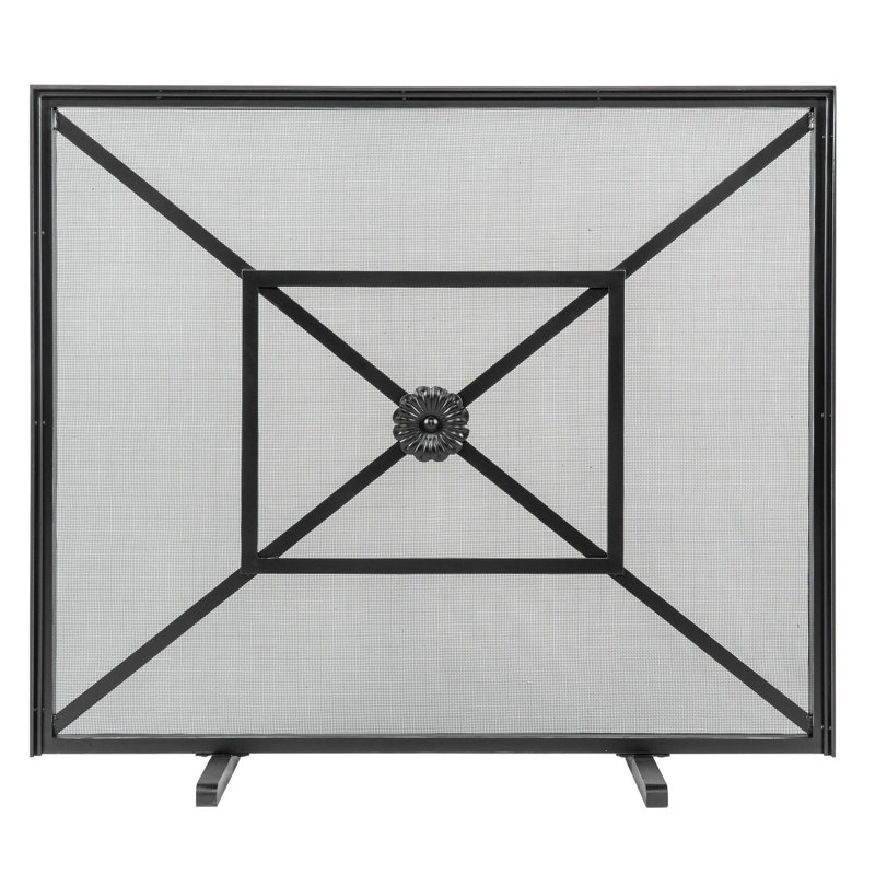 Royal Steel Fireplace Screen, Flat Black