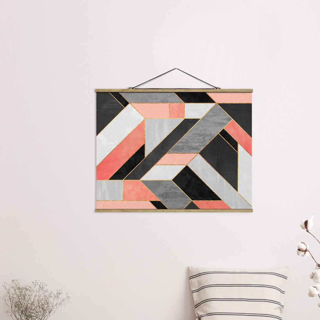 Grafikdruck Geometry Pink and Gold von Elisabeth Fredriksson