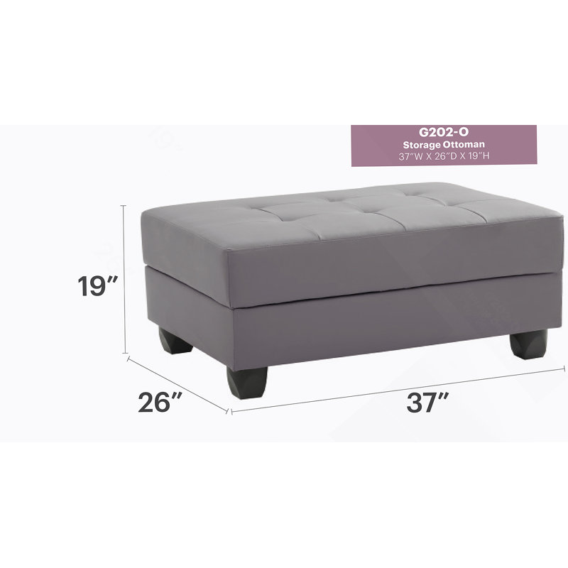 Chic Gray Contemporary Ottoman