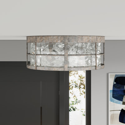 Luminaire encastré 2 lumières en verre martelé rouillé Eliseo E26