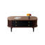Table basse en hévéa avec quatre tiroirs fermés-126690485