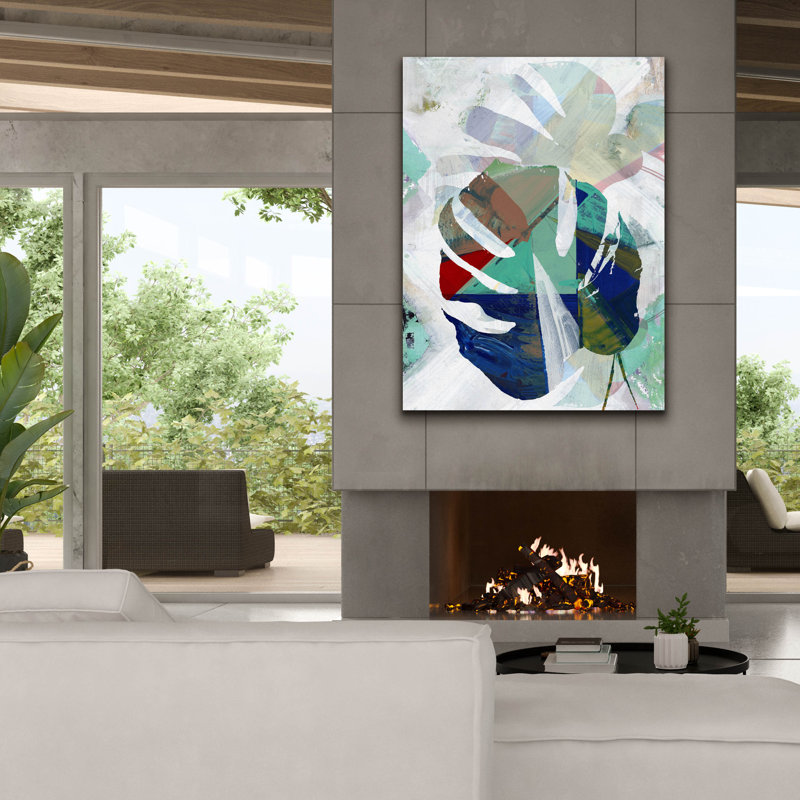 «Monstera 4» par Cartissi, art mural sur toile, H 54 po x l 40 po