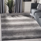 Tapis noir / blanc à motif abstrait Kearney