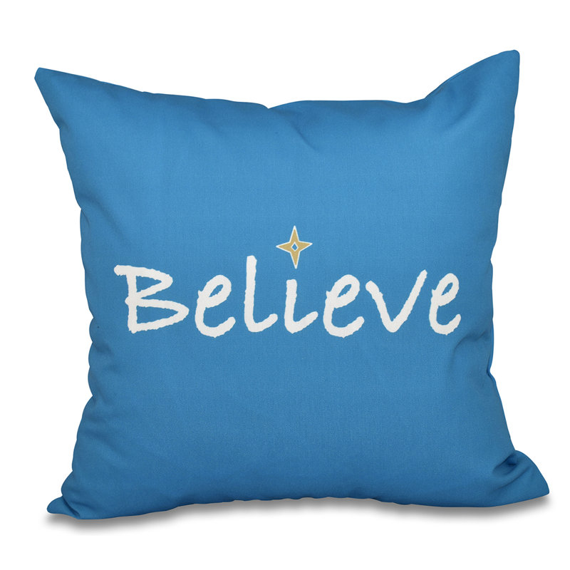 A Way With Words Embroidered Reversible Throw Pillow, Teal, 20" H x 20" W