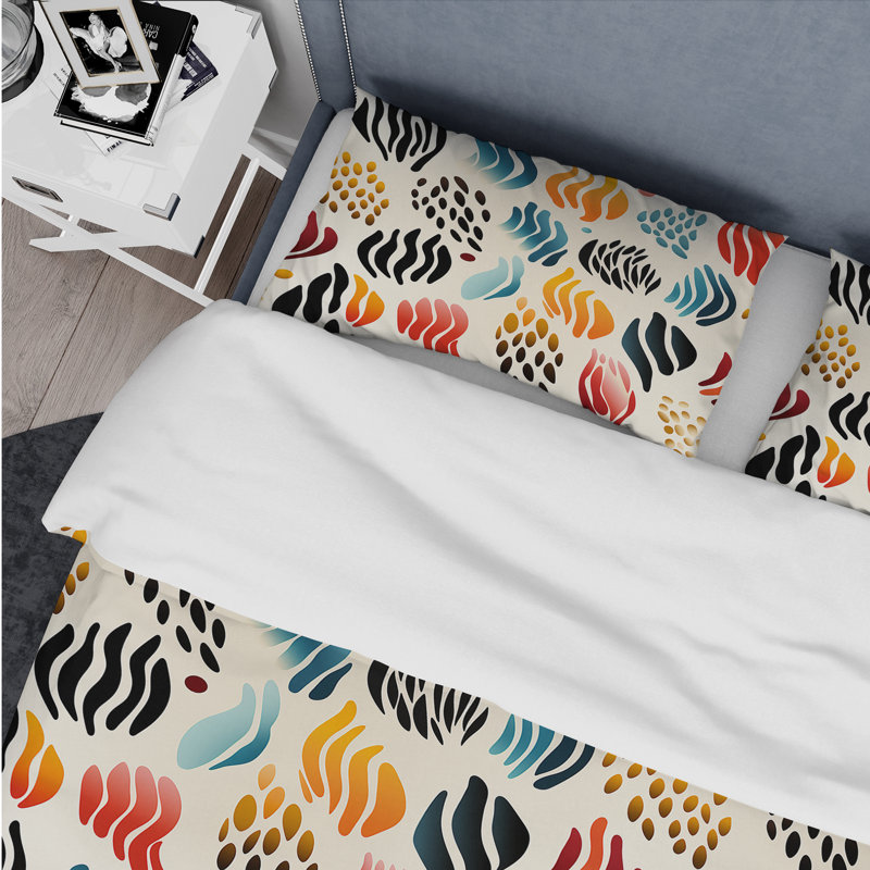 Abstract Coral Reef Multicolor Azure I - Ensemble de housse de couette abstrait