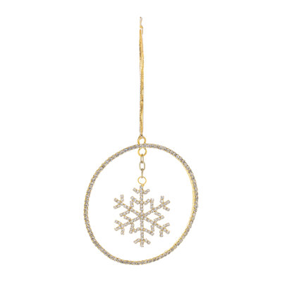 Jeweled Metal Hanging Snowflake Ornament