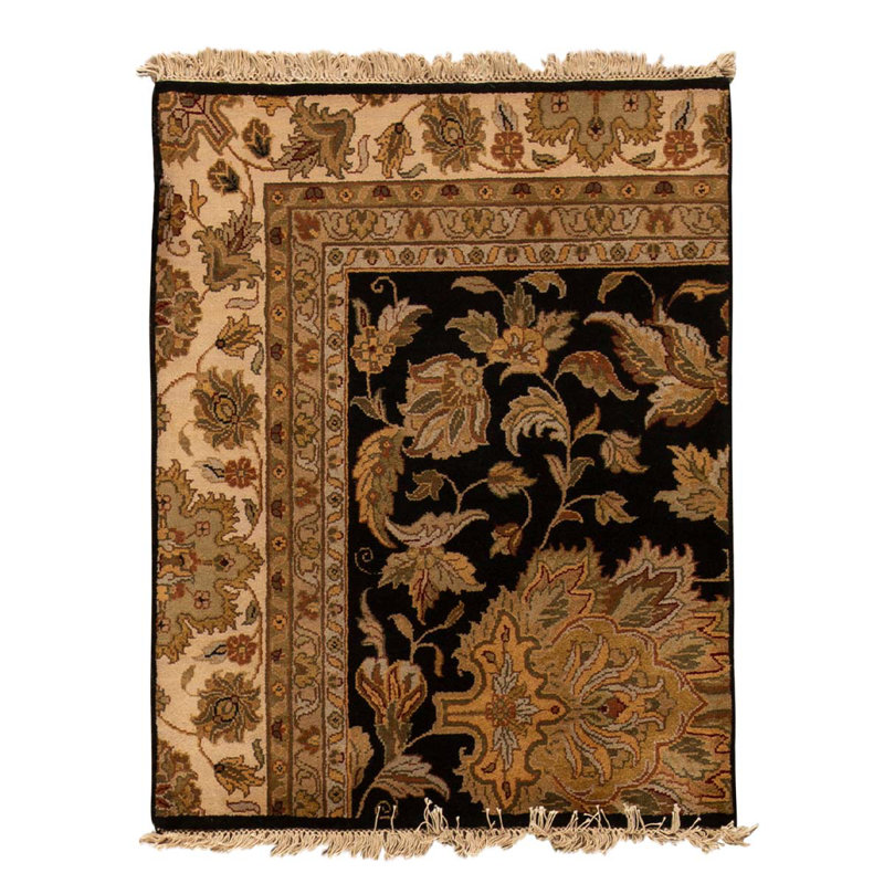 Hand Knotted Oriental Area Rug in Beige