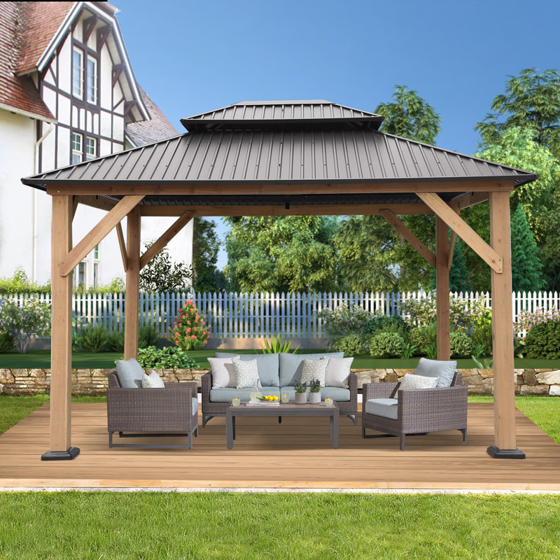 10 pi. L 12 pi. D Pavillon de jardin en bois massif