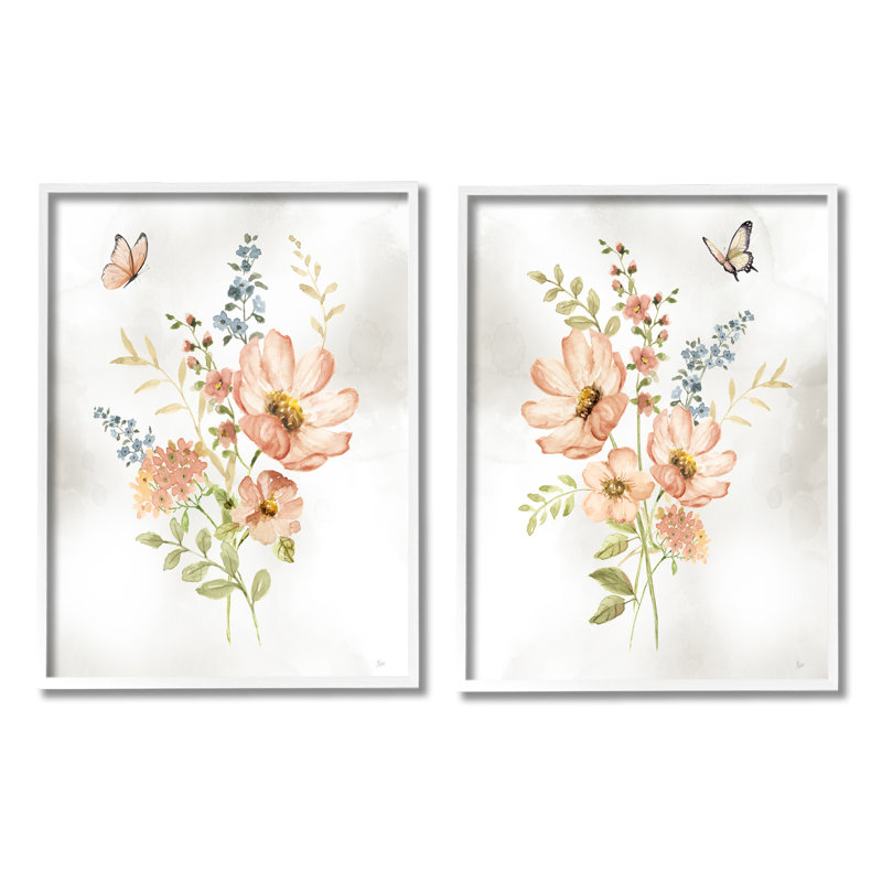 «Soft Soft Spring Flowers», ensemble de 2 giclées encadrées par Nan, H 20 po x l 16 po x P 1,5 po