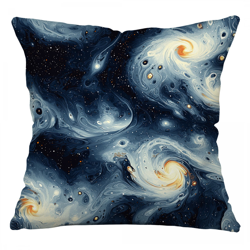 Galaxies Throw Pillow, Space Cotton Twill Pillows, Square 16"