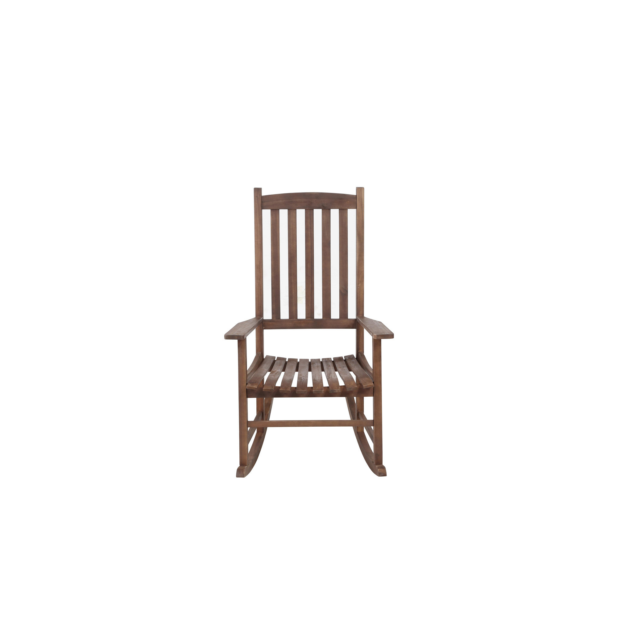 Highland Dunes Outdoor Acacia Wood Rocking Chair Brown, Rustic ...