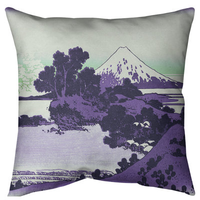 Katsushika Hokusai Linen Reversible Throw Pillow