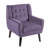 Jaqueze Upholstered Purple Velvet Tufted Wide Back Armchair with Solid Wood Leg-1438928240