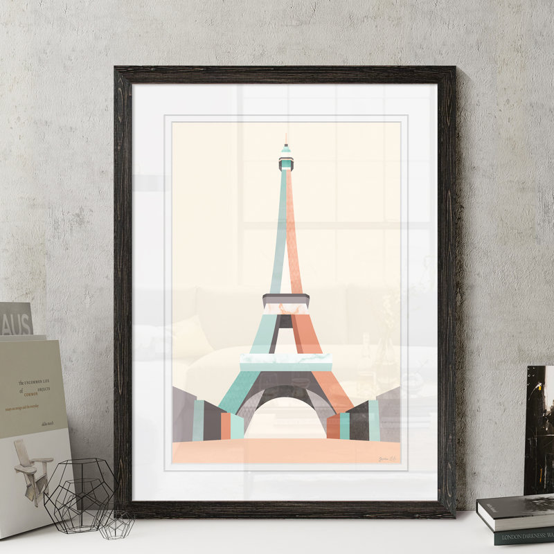 « graphicing architecture ii » par paul cezanne-image-cadre de dessin, H 30 po x l 22 po x P 1,25 po, Papier encadré ébène
