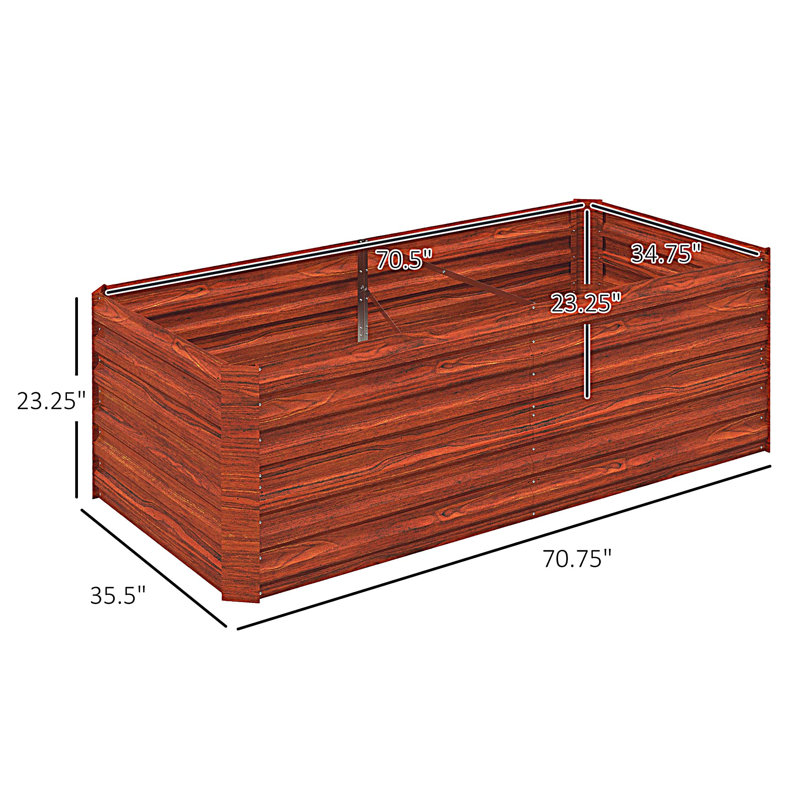 Ensemble de jardinière surélevée galvanisée, grande et haute boîte à fleurs en métal pour légumes, fleurs et herbes, renforcée, 6 pi x 3 pi x 2 pi