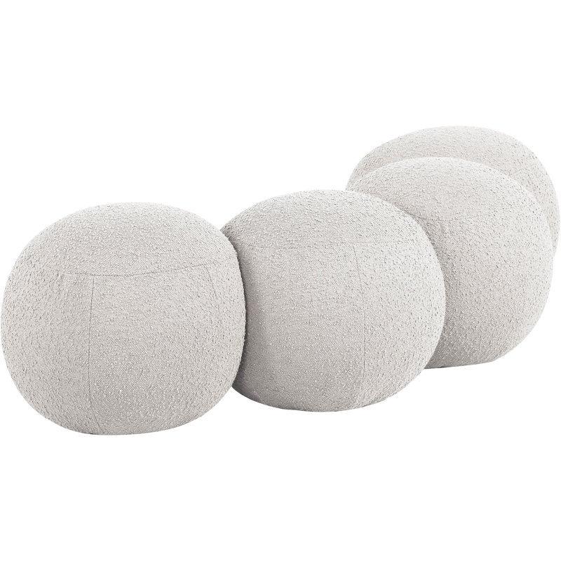 Apollo Boucle Fabric Bench, 18" H x 65" W x 31" D, Cream Boucle Fabric