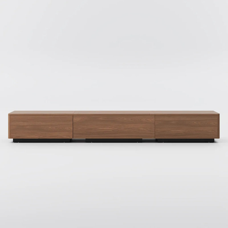 Meuble télé 126 po Walunt, Naturel, H 13,4 po x L 102,3 po x l 16,9 po