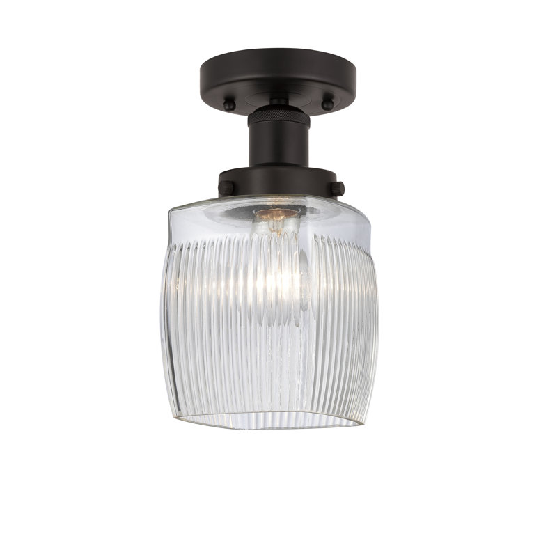 Plafonnier semi-encastré en verre Keenan, Bronze huilé