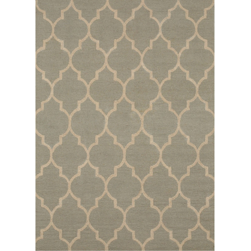 Hand Tufted Wool Area Rug, Light Green