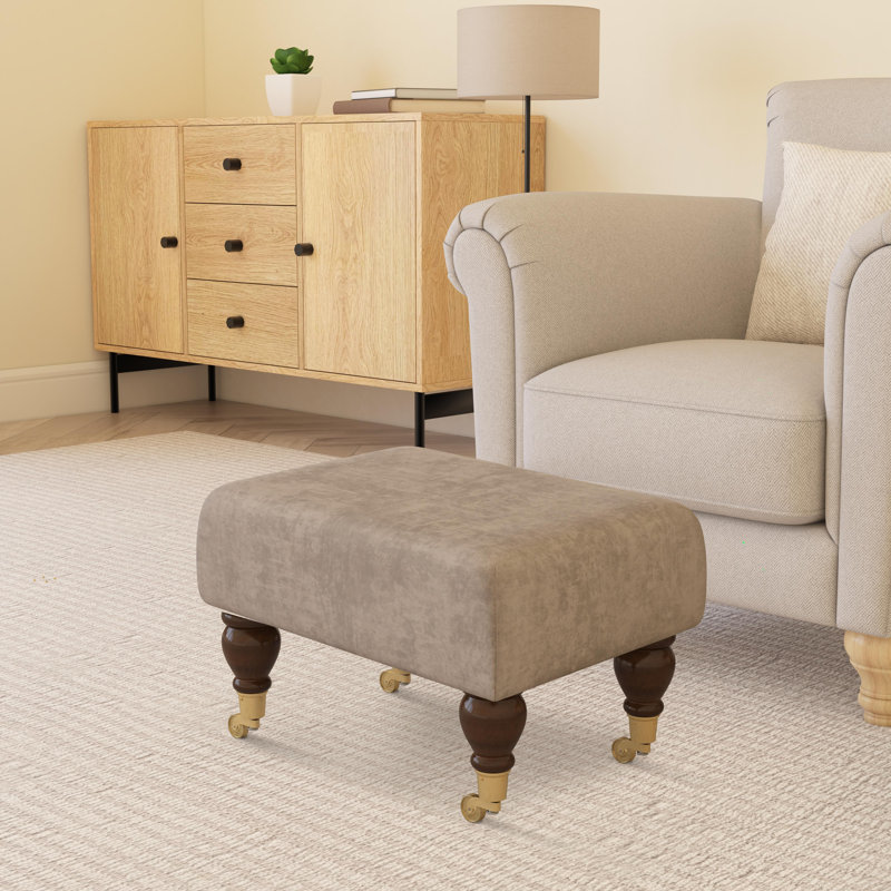 Autryville Wood Caster Leg - Plush, Mahogany, Velvet, Fog Grey