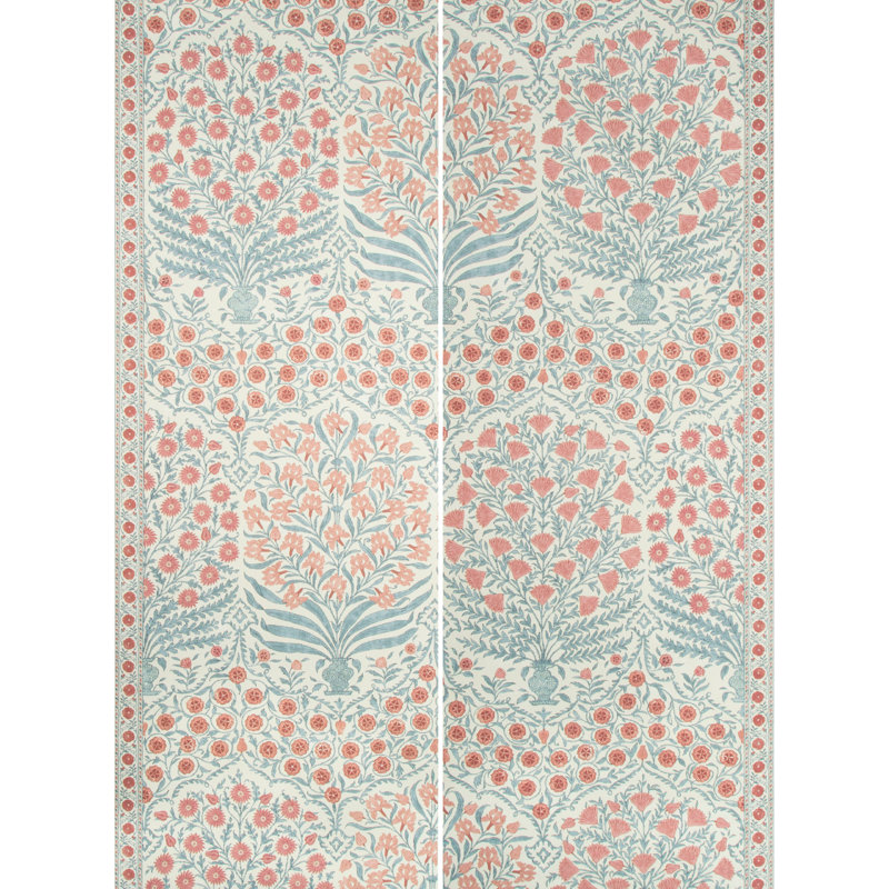 Sameera 30.96' L x 54" W Wallpaper Roll, Red/Blue