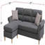 Ensemble de canapé modulaire réversible en polyfibre couleur ardoise-1121305031