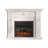 White Solid Wood Electric Fireplace