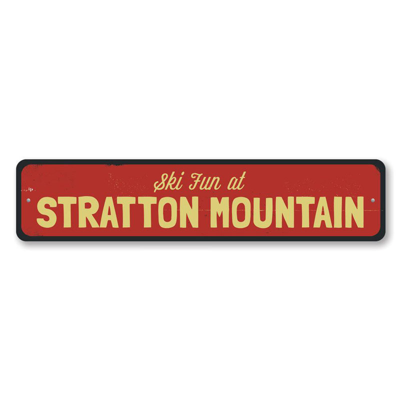 Enseigne en aluminium «Ski Fun», H 6 po x l 24 po x P 0,06 po