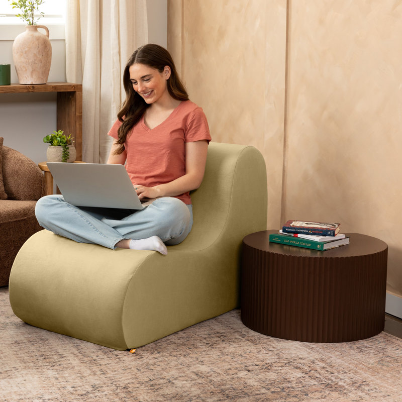 Syera L-Shaped Soft Seating - Foam Accent Chair, Camel