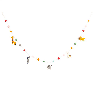 Guirlande en feutre de laine multicolore
