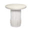 Studded Washed Wood Side Table, White