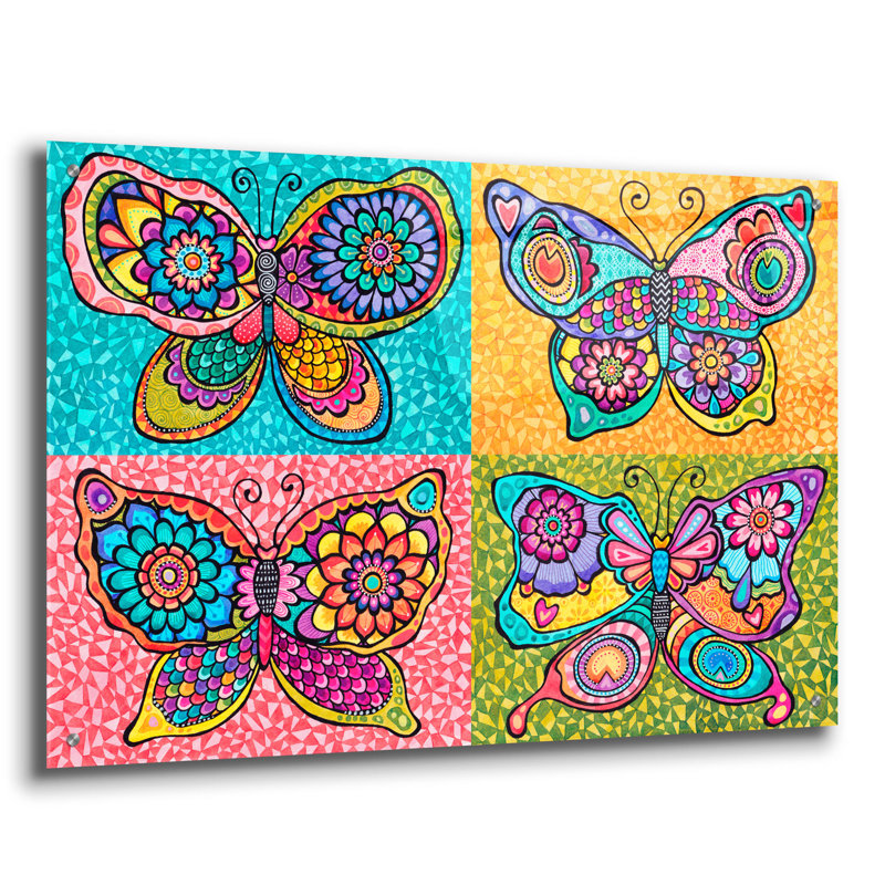 «Four Butterflies» par Hello Angel, H 24 po x l 36 po x P 0,2 po