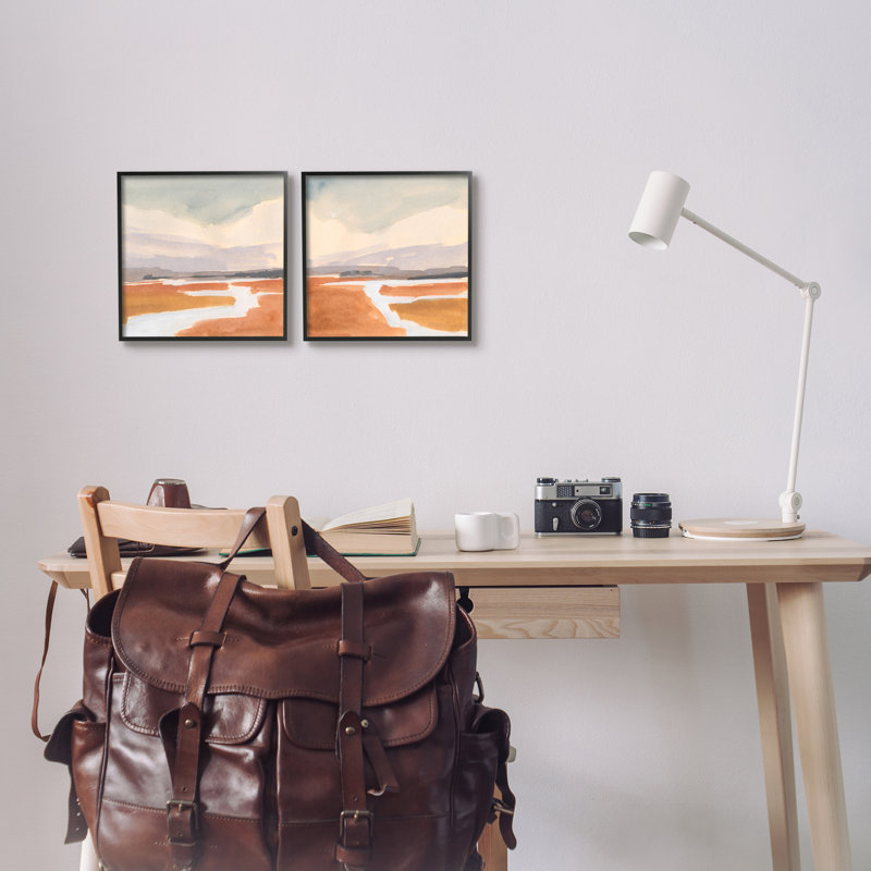 Ensemble de giclée d'art texturé, paysage champêtre, Giclée encadrée noir minuit, L 12 po x H 12 po